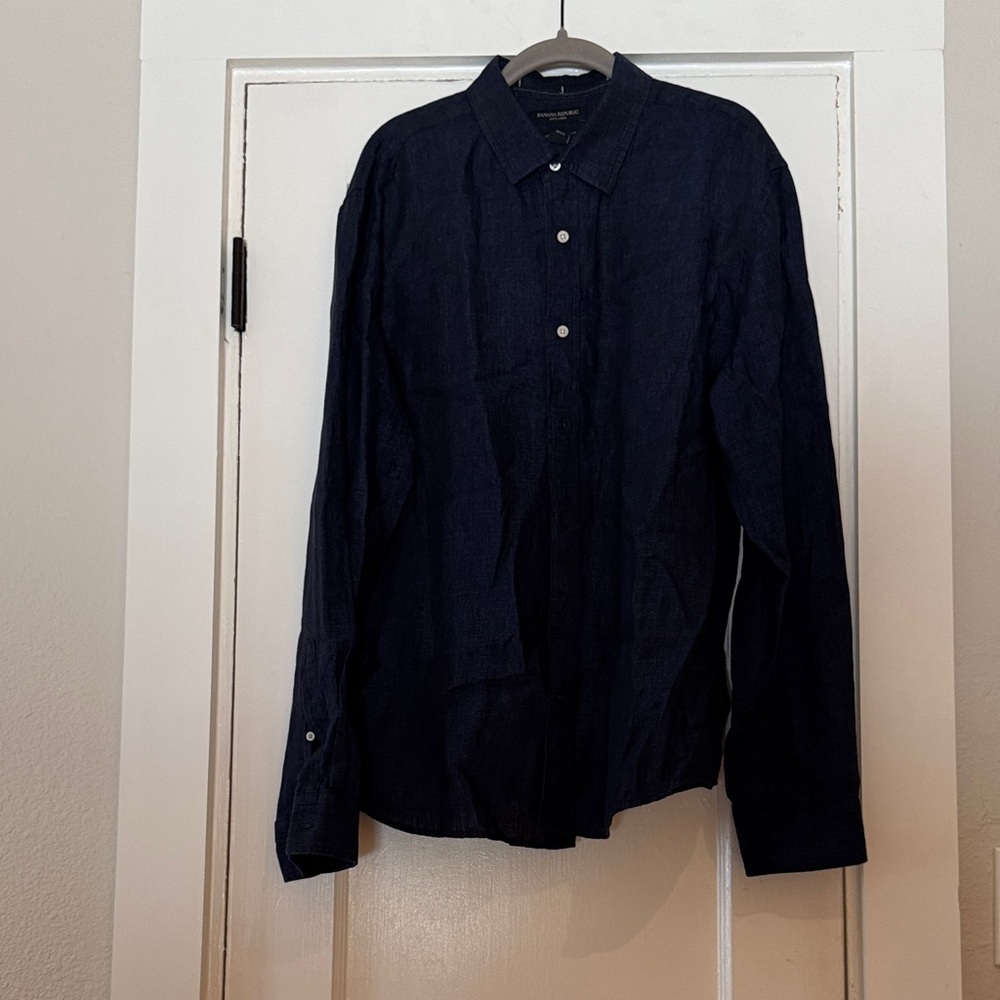 Banana Republic Dark Blue Linen Men's Shirt